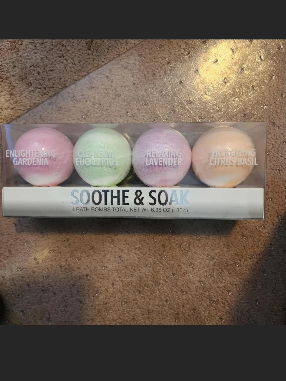 Bath Bomb Set - Pink, Green, Lavender, Peach - Relaxing & Energizing Scents